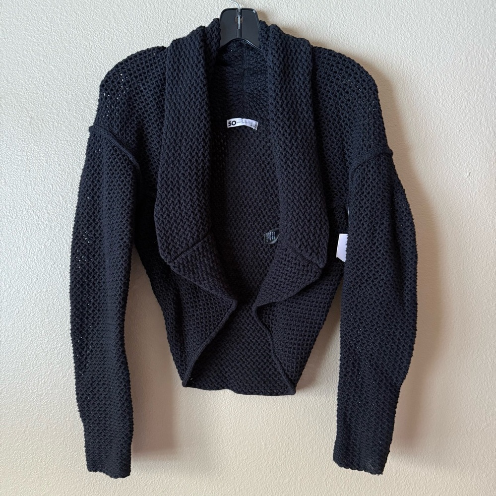 SO Long Sleeve Open Stitch Bolero sweater